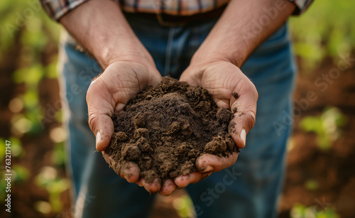 Hands of Harvest: Close-Up of a Farmer Tending Soil