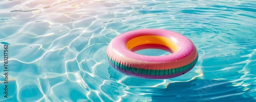 Inflatable Ring Floating in Pool