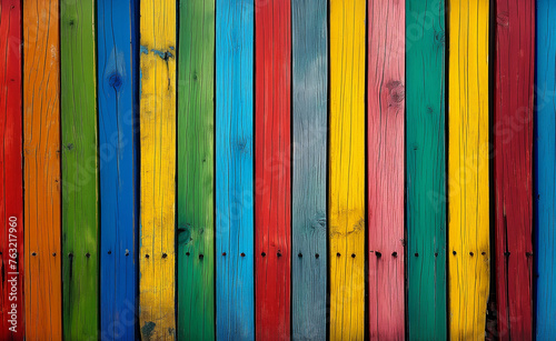 Rustic Rainbow: Abstract LGBT Painted Wooden Texture