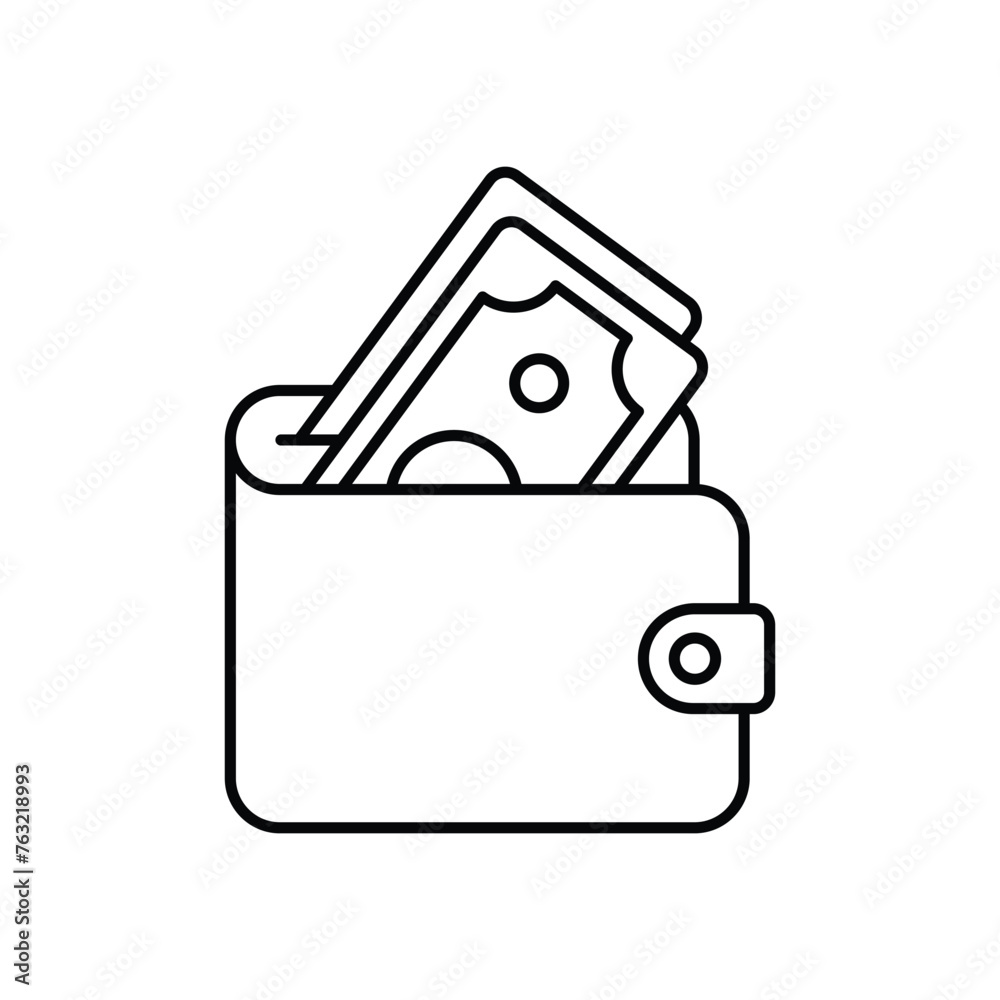 Thin Line Wallet vector icon Thin Line Wallet vector icon