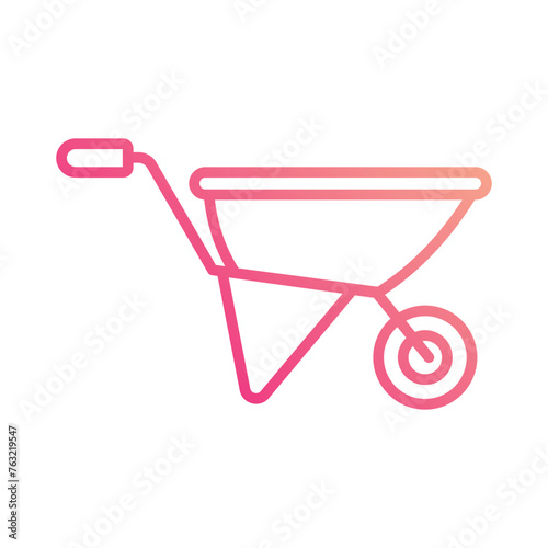 Wheelbarrow icon editable stock vector illustration