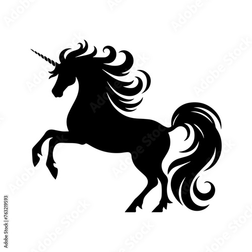 a silhouette of a unicorn on a white background