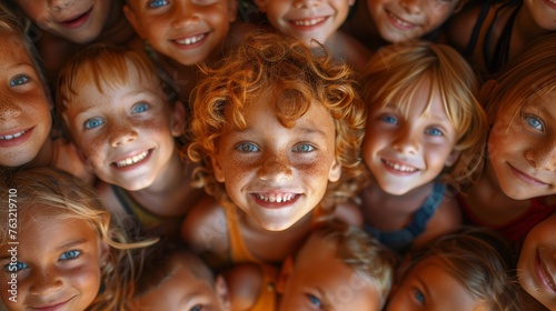  big group of  happy children are smiling © nataliya_ua