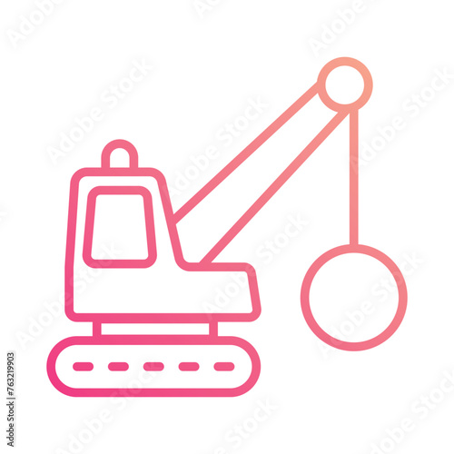 Demolishing icon editable stock vector illustration