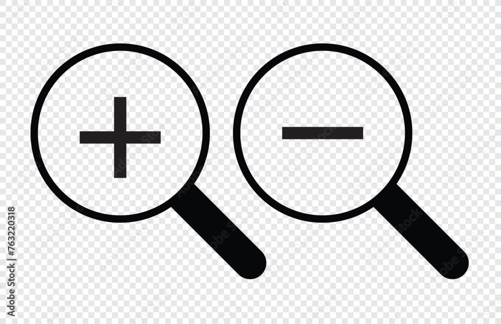 Zoom icon. magnifying glass icon set. magnifier or loupe sign isolated on transparent background, Search symbol. Vector illustration in eps 10. Zoom icon. magnifying glass icon set. magnifier or loupe sign isolated on transparent background, Search symbol. Vector illustration in eps 10.