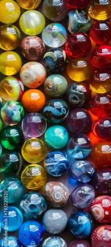 Water beads close-up, abstract background. Texture of glass balls or many colorful for wallpaper.
