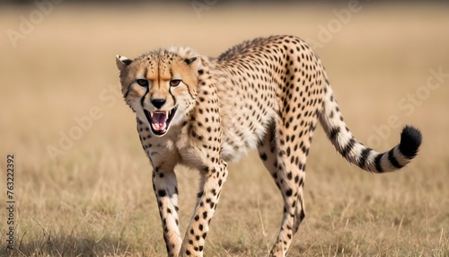 A Cheetah With Its Sharp Teeth Bared Snarling Upscaled 6