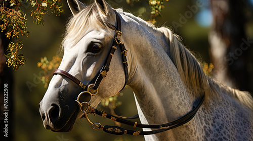 Beautiful gelding, with a magical, noble look, like a hero of knightly legend © JVLMediaUHD