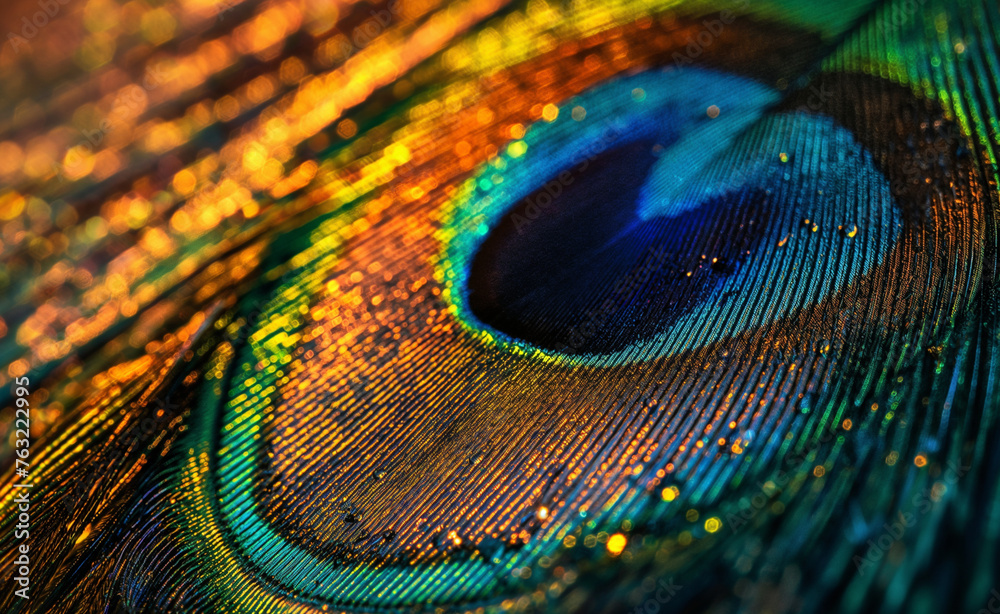 Naklejka premium Abstract Macro of Peacock Feather