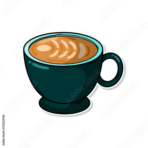 Coffee drink in cup illustration