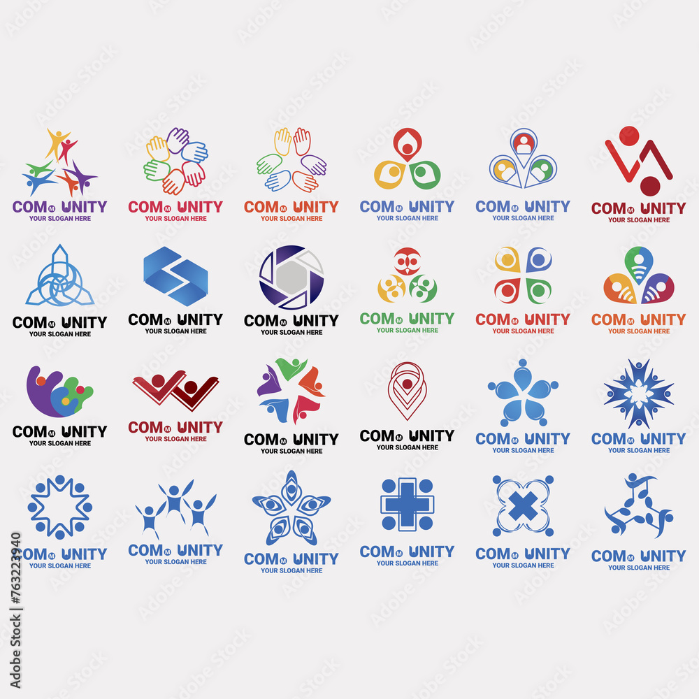  collection of abstract community logos