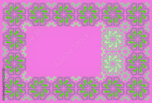 Invitation card with an Arabic seamless geometric frame, a new and unique design, Moroccan ornament, creative modern Islamic shape