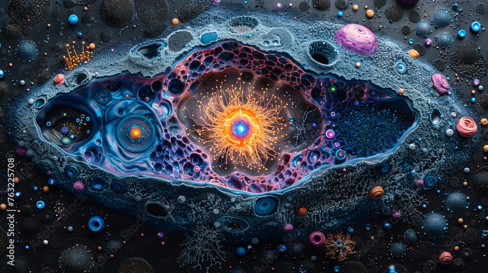 Diagram of an animal cell, detailed and educational biology Diagram of an animal cell, detailed and educational biology