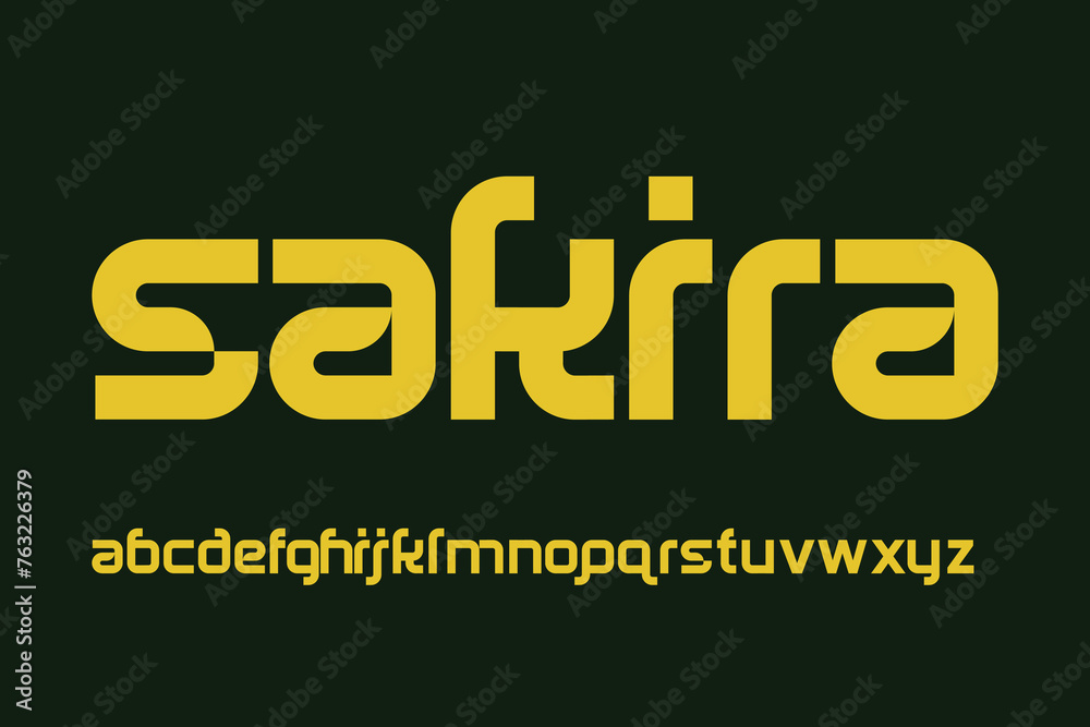 Modern geometric typeface design font vector