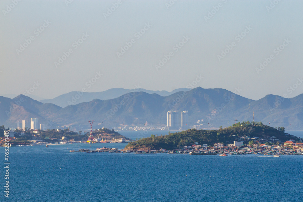 Panoramic View Of Nha Trang Coastal City In Vietnam.