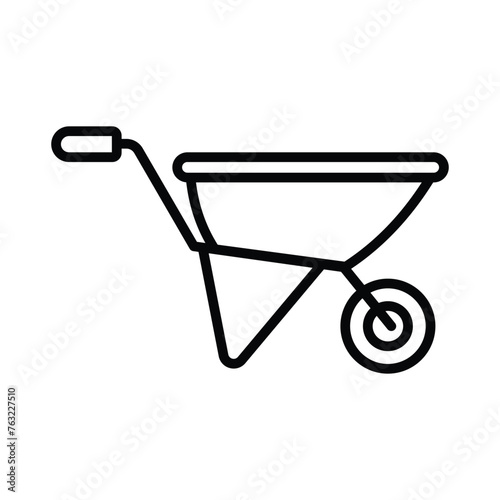 Wheelbarrow icon editable stock vector illustration