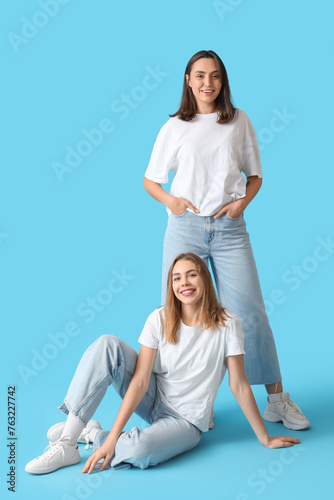 Young women in stylish jean...