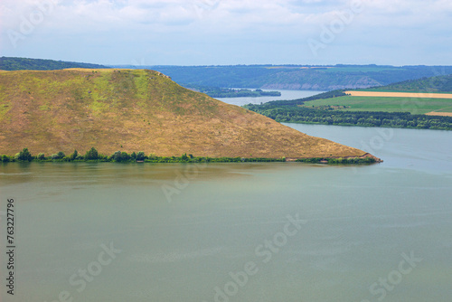 Beautiful view of the Bakota Bay on the river of Dniester, Podilski tovtry National park, Ukraine. photo