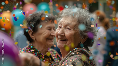 Elderly people celebrate their birthday.