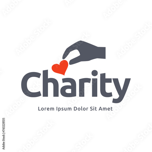 Charity logo premium vector illustration.