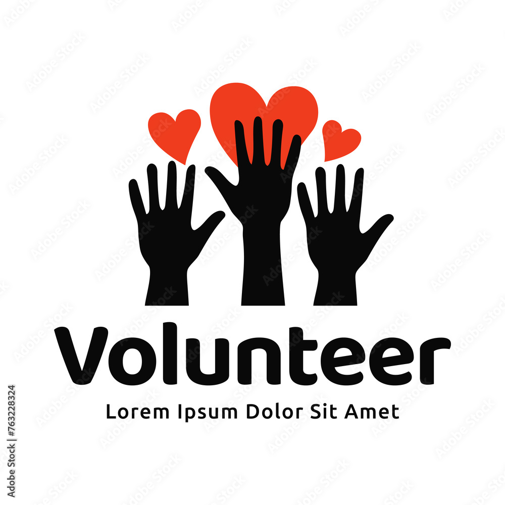 Fototapeta premium Volunteer logo premium vector illustration.