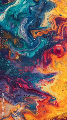 Abstract colorful fluid art