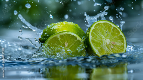 lime with water drops