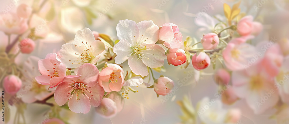 A close up of a pink and white flower with a blurry background. Concept of beauty and tranquility