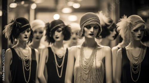 1920s fashion boutique with flapper dresses and accessories © javier