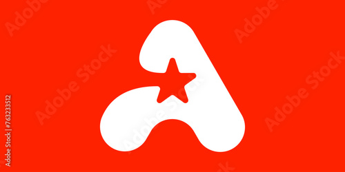 Letter A star logo design concept