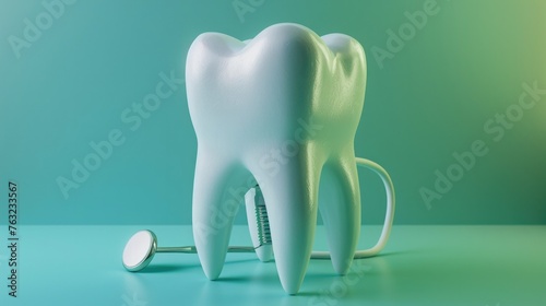 Dental Checkup and Dental Instruments for Oral Health Care and Dental Treatment