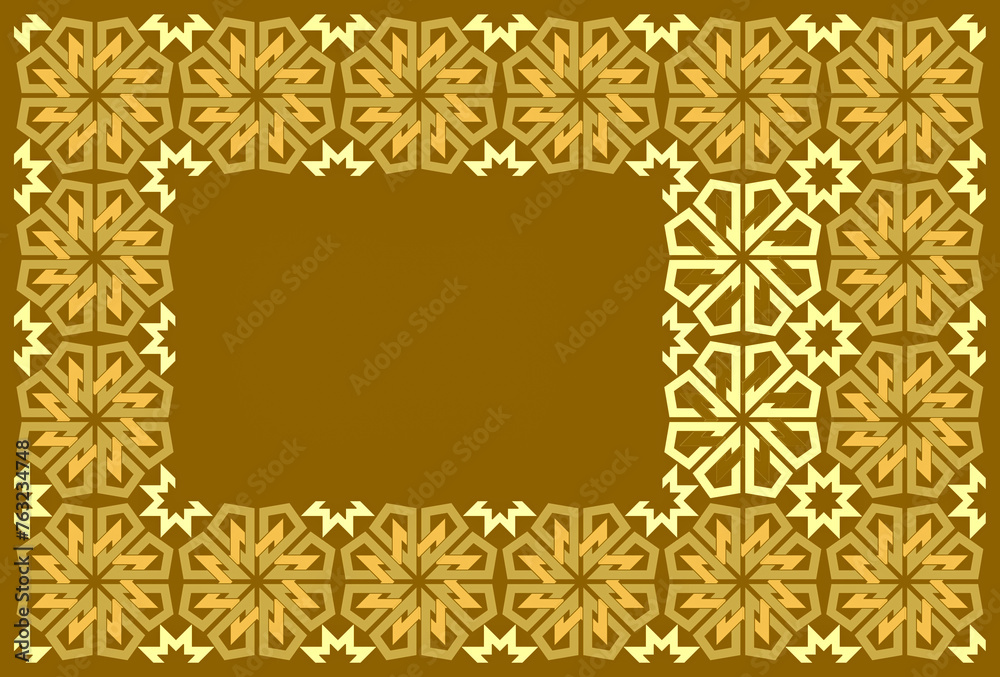 Invitation card with an Arabic seamless geometric frame, a new and unique design, Moroccan ornament, creative modern Islamic shape Invitation card with an Arabic seamless geometric frame, a new and unique design, Moroccan ornament, creative modern Islamic shape