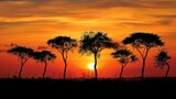 Silhouette of trees against sunset sky