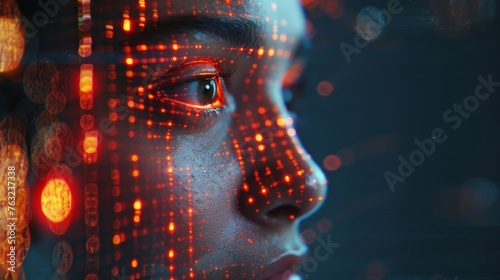 The effects of deepfake technology on personal data privacy and cybersecurity with examples of digitally manipulated biometric information. photo