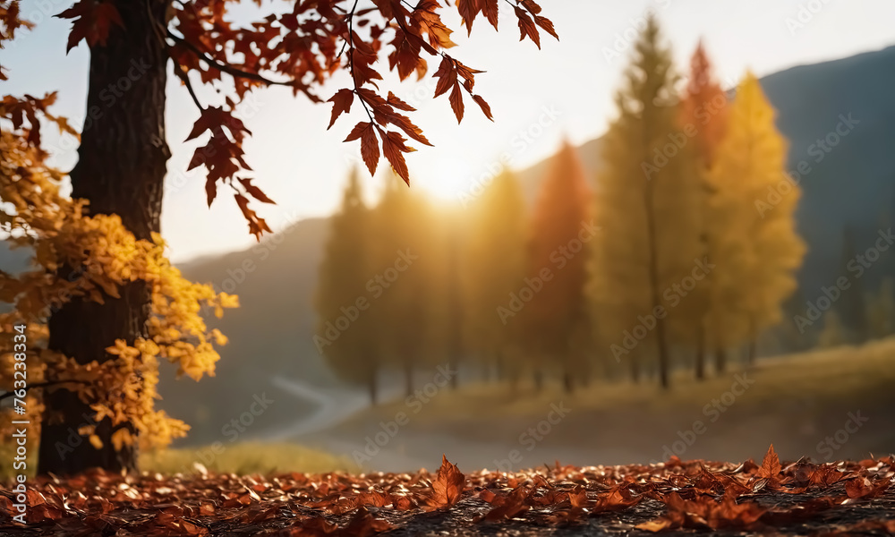 Enchanting Autumn Scenery: Vibrant Park Foliage Delight.