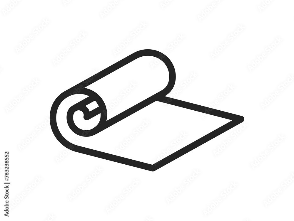 Roll fabric linear graphic icon Roll fabric linear graphic icon