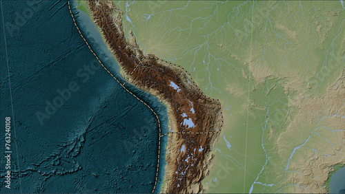 Near Altiplano plate. Boundaries on the map