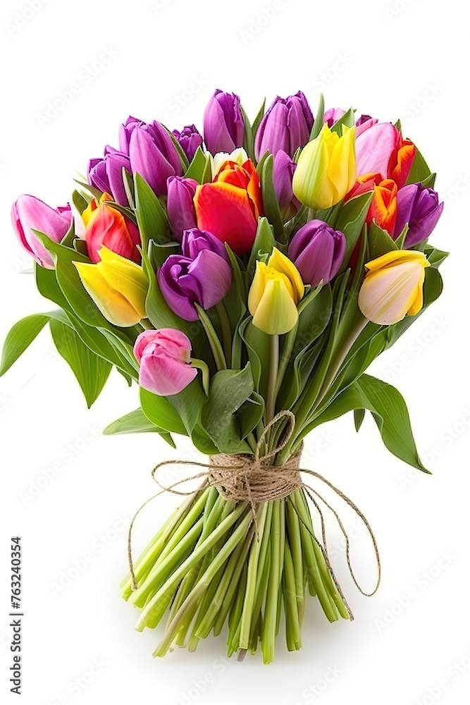 tulips on isolated white background - tulips on isolated white background -