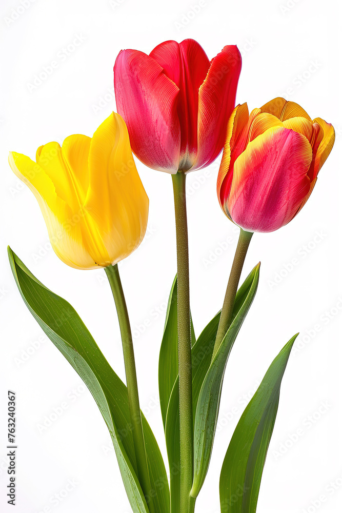 tulips on isolated white background - tulips on isolated white background -