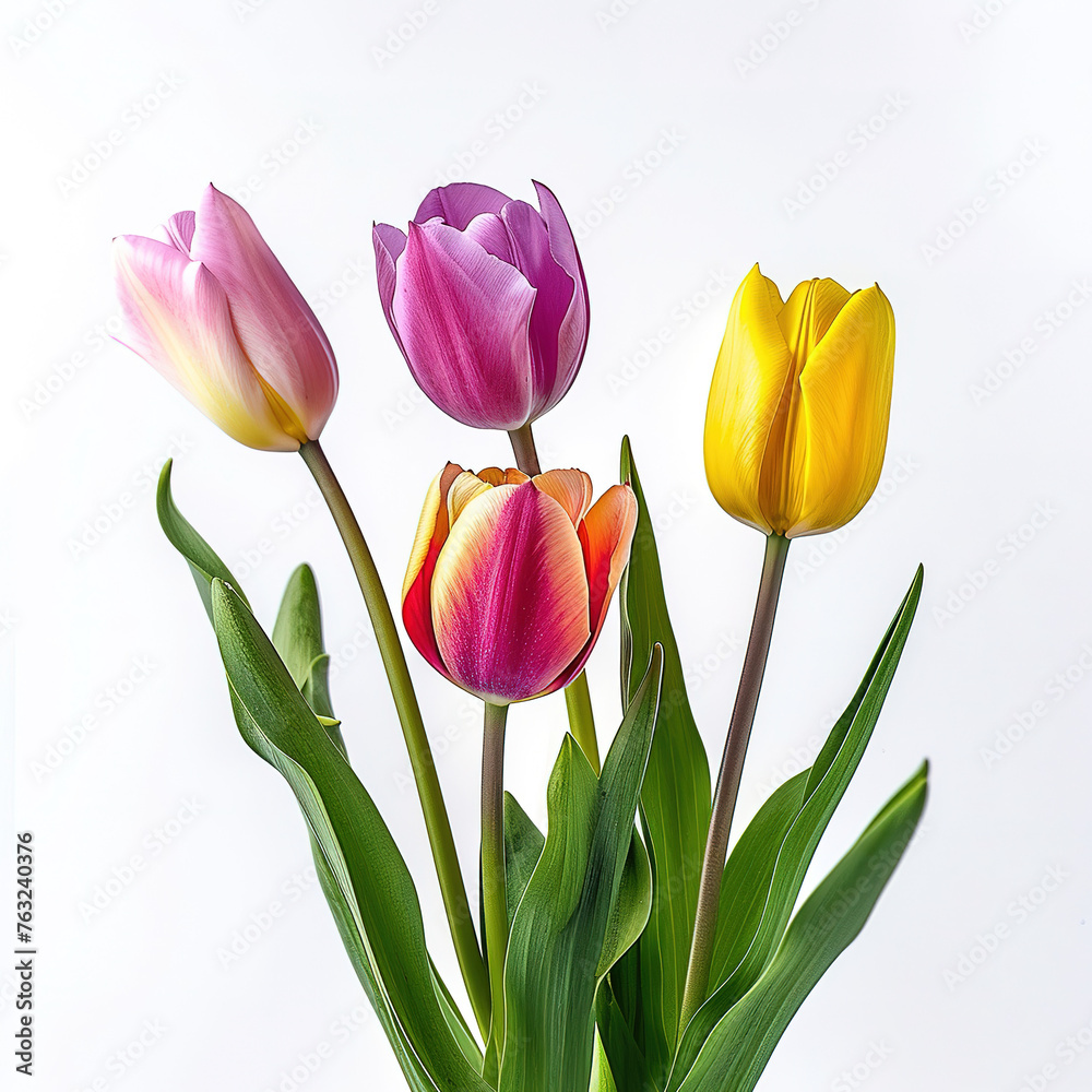 tulips on isolated white background - tulips on isolated white background -