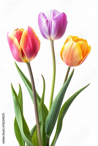 tulips on isolated white background - © Uwe