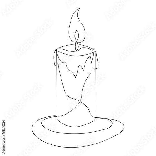 Continuous line drawing candle vector illustration design
Coloring page for kids white Halloween candles vector illustration,
