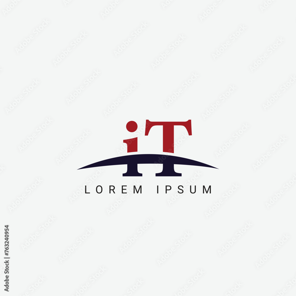 Initial I T, IT Letter Logo design vector template, Graphic Symbol for Corporate Business Identity
