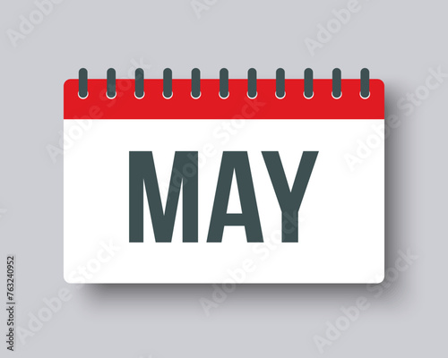 Vector icon day calendar, spring month May