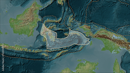 Fototapeta Naklejka Na Ścianę i Meble -  Banda Sea plate - boundaries on the map