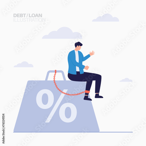 Businesses with big debts illustration