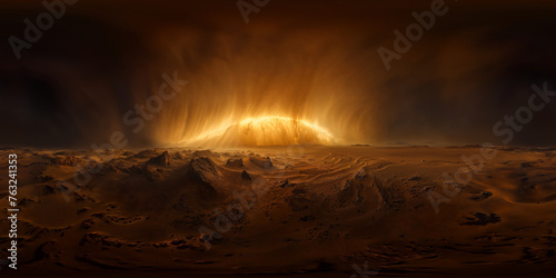 Sand storm in the desert 8K VR 360 Spherical Panorama v2