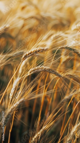 Golden wheat field close-up