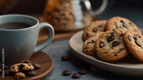 Coffee and cookies in a cup