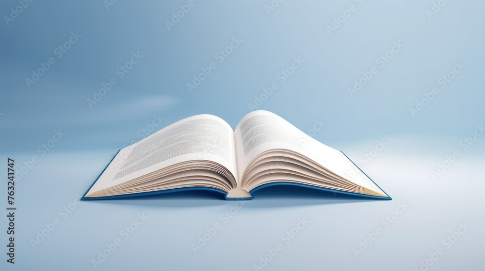 Fototapeta premium Open book side view mockup. Realistic flipping pages, education, paper, open, literature, nature, imagination, read, page, creative, ecology, environment, travel, vacation.